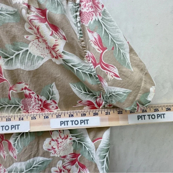 J Crew || Floral Resort Shirt Short Sleeve Button Up in Safari Tan XL - Picture 7 of 8